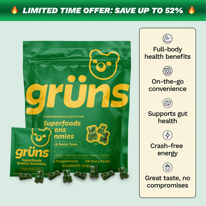 Adult Greens Gummies & Daily Multivitamin, Prebiotic Fiber